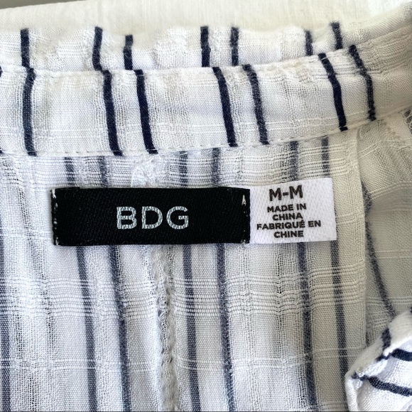 BDG for UO Tie Front Stripe Over Blouse Top - Picture 11 of 12